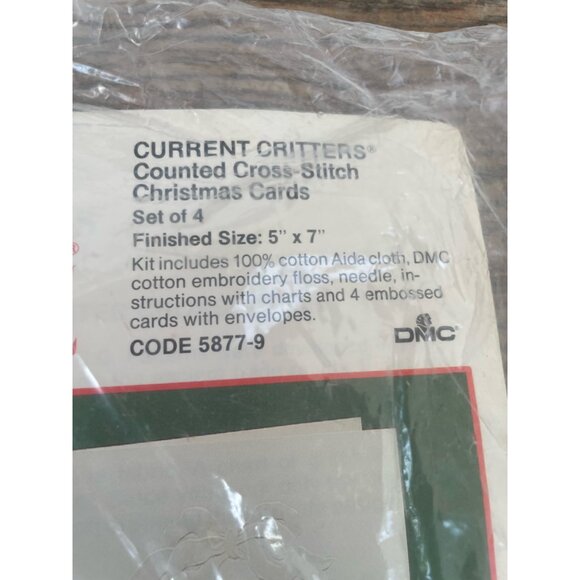 Vintage Current Critters Mouse Cross Stich Kit Christmas Cards NOS - Picture 2 of 8